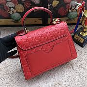Gucci Padlock Small Top Handle Bag Signature Leather Red 453188 28x19x11cm - 5