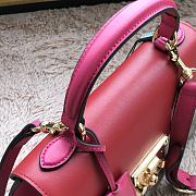 Gucci Padlock Small Top Handle Bag GG Supreme Leather Red 453188 28x19x11cm - 5