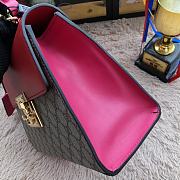 Gucci Padlock Small Top Handle Bag GG Supreme Leather Red 453188 28x19x11cm - 4
