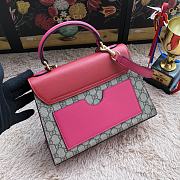 Gucci Padlock Small Top Handle Bag GG Supreme Leather Red 453188 28x19x11cm - 3