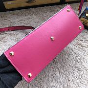 Gucci Padlock Small Top Handle Bag GG Supreme Leather Red 453188 28x19x11cm - 2
