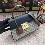 Gucci Padlock Small Top Handle Bag GG Supreme Leather Black 453188 28x19x11cm - 1