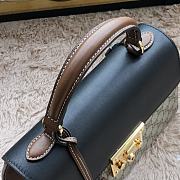 Gucci Padlock Small Top Handle Bag GG Supreme Leather Black 453188 28x19x11cm - 6