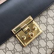 Gucci Padlock Small Top Handle Bag GG Supreme Leather Black 453188 28x19x11cm - 3