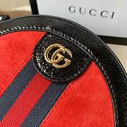 Gucci Ophidia Mini Round Shoulder Bag Red 550618 18x18x4.5cm - 3