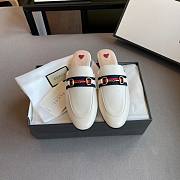 Gucci Women's Princetown Leather Slipper White 629084  - 1