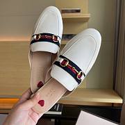 Gucci Women's Princetown Leather Slipper White 629084  - 2