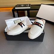 Gucci Women's Princetown Leather Slipper White 629084  - 5