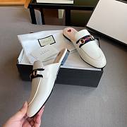 Gucci Women's Princetown Leather Slipper White 629084  - 6