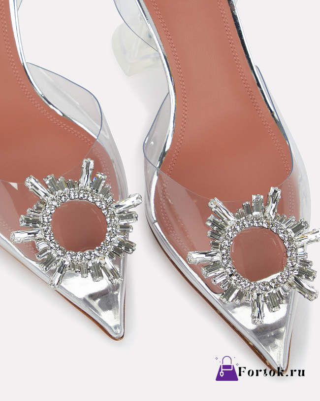Amina Muaddi Glass Slingback Pumps  - 1