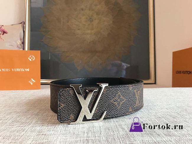 Louis Vuitton Monogram Initiales Belt Silver-tone Metal Size 4 cm - 1