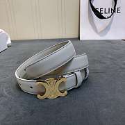 Celine Cowhide Leather Belt White Size 2.5 cm - 4