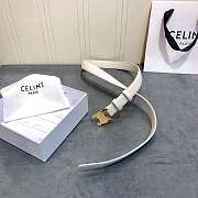 Celine Cowhide Leather Belt White Size 2.5 cm - 3