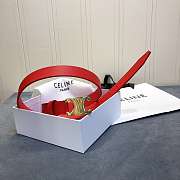 Celine Cowhide Leather Belt Red Size 2.5 cm - 5