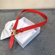 Celine Cowhide Leather Belt Red Size 2.5 cm - 3