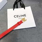 Celine Cowhide Leather Belt Red Size 2.5 cm - 2