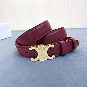 Celine Cowhide Leather Belt Bordeaux Size 2.5 cm - 6