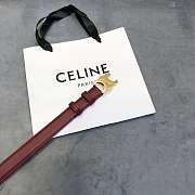 Celine Cowhide Leather Belt Bordeaux Size 2.5 cm - 2