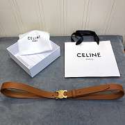 Celine Cowhide Leather Belt Brown Size 2.5 cm - 1