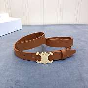 Celine Cowhide Leather Belt Brown Size 2.5 cm - 6