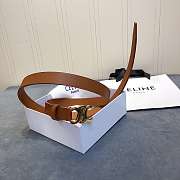 Celine Cowhide Leather Belt Brown Size 2.5 cm - 5