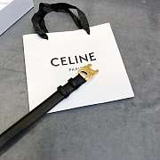 Celine Cowhide Leather Belt Black Size 2.5 cm - 3