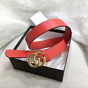 GG Marmont Leather Belt With Shiny Buckle Red 3 cm - 6