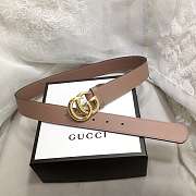 GG Marmont Leather Belt With Shiny Buckle Rose Beige 3 cm - 5