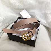GG Marmont Leather Belt With Shiny Buckle Rose Beige 3 cm - 4