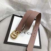 GG Marmont Leather Belt With Shiny Buckle Rose Beige 3 cm - 2