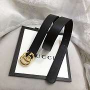 GG Marmont Leather Belt With Shiny Buckle Black 3 cm - 4