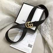 GG Marmont Leather Belt With Shiny Buckle Black 3 cm - 3