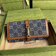 Gucci Jackie 1961 Chain Wallet Denim 652681 19x10x3.5cm - 1