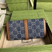Gucci Jackie 1961 Chain Wallet Denim 652681 19x10x3.5cm - 2