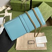 Gucci Jackie 1961 Chain Wallet Blue Leather 652681 19x10x3.5cm - 5