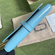 Gucci Jackie 1961 Chain Wallet Blue Leather 652681 19x10x3.5cm - 2