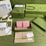 Gucci Jackie 1961 Chain Wallet Pink Leather 652681 19x10x3.5cm - 1