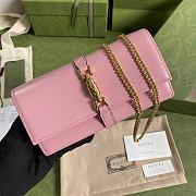 Gucci Jackie 1961 Chain Wallet Pink Leather 652681 19x10x3.5cm - 4