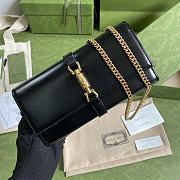 Gucci Jackie 1961 Chain Wallet Black Leather 652681 19x10x3.5cm - 4