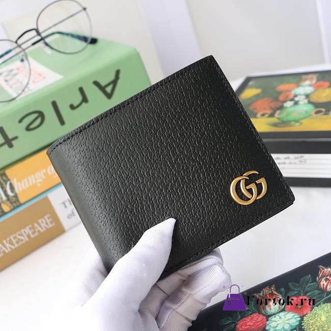 Gucci GG Marmont Leather Wallet Black 428725 11x9cm - 1