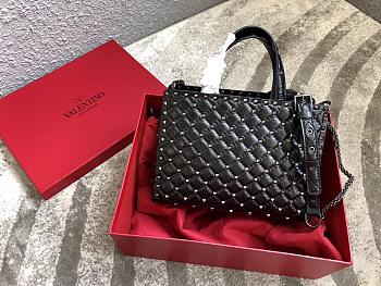 Valentino Garavani Rockstud Spike Tote Bag Full Black 26x13x20cm