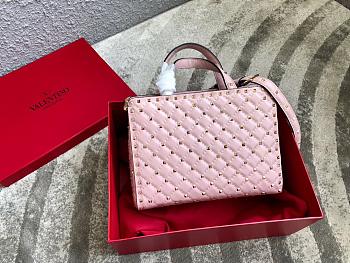 Valentino Garavani Rockstud Spike Tote Bag Pink 26x13x20cm