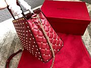 Valentino Garavani Rockstud Spike Tote Bag Red 26x13x20cm - 4