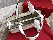 Valentino Garavani Rockstud Spike Tote Bag White 26x13x20cm - 3