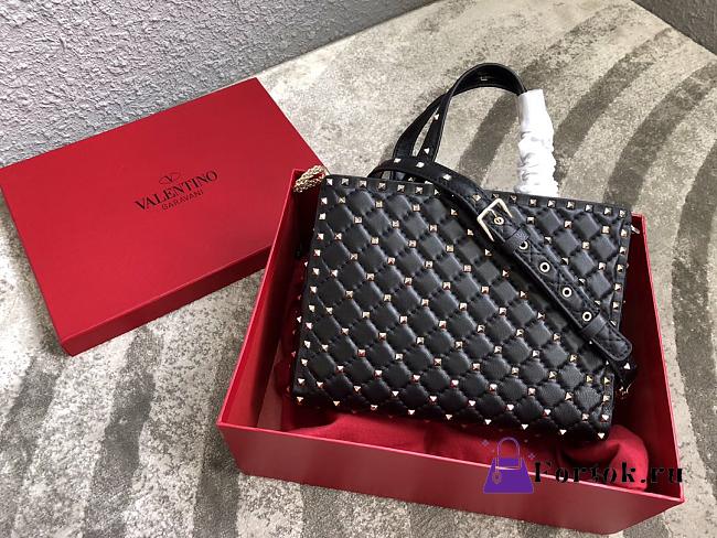 Valentino Garavani Rockstud Spike Tote Bag Black 26x13x20cm - 1