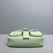 Prada Pocket Nappa Leather Bag Green 1BD295 22x7.5x14cm - 3