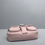 Prada Pocket Nappa Leather Bag Pink 1BD295 22x7.5x14cm - 5