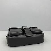 Prada Pocket Nappa Leather Bag Black 1BD295 22x7.5x14cm - 5