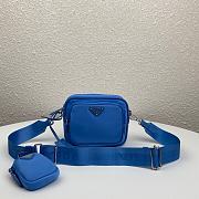Prada Re-Edition 2005 Hobo Camera Nylon Bag Blue 1BH153 20x15x5cm - 1