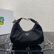 Prada Re-Edition 2006 Nylon Hobo Bag Black 1BH172 24x16x7cm - 1